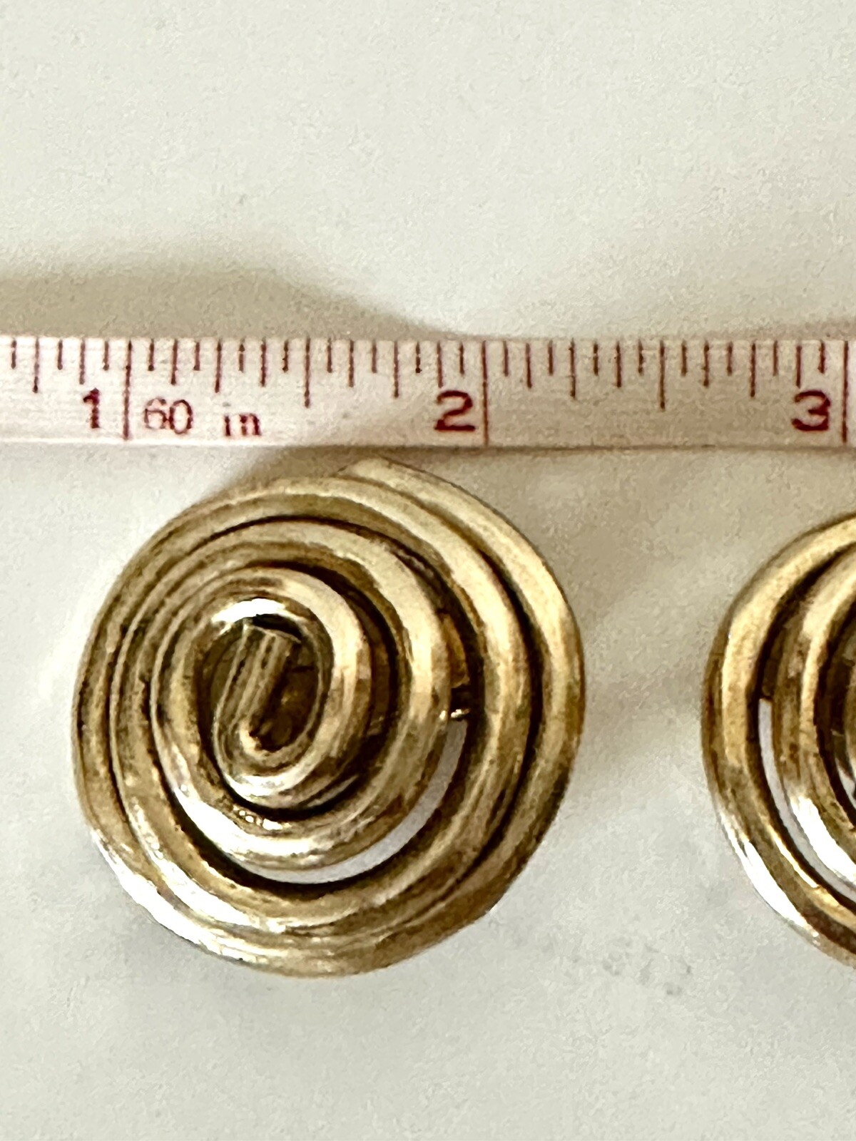 Vintage Gold Coil Orena Paris Large Statement Spiral Clip Modernist Earrings 80s