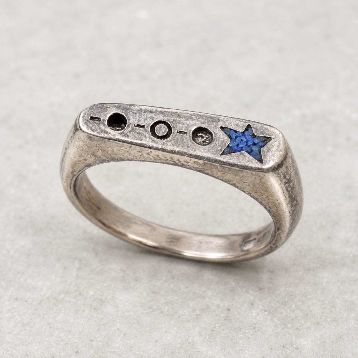Carolyn Pollack Relios 925 Sterling Silver Turquoise Star Stack Ring Raised Top