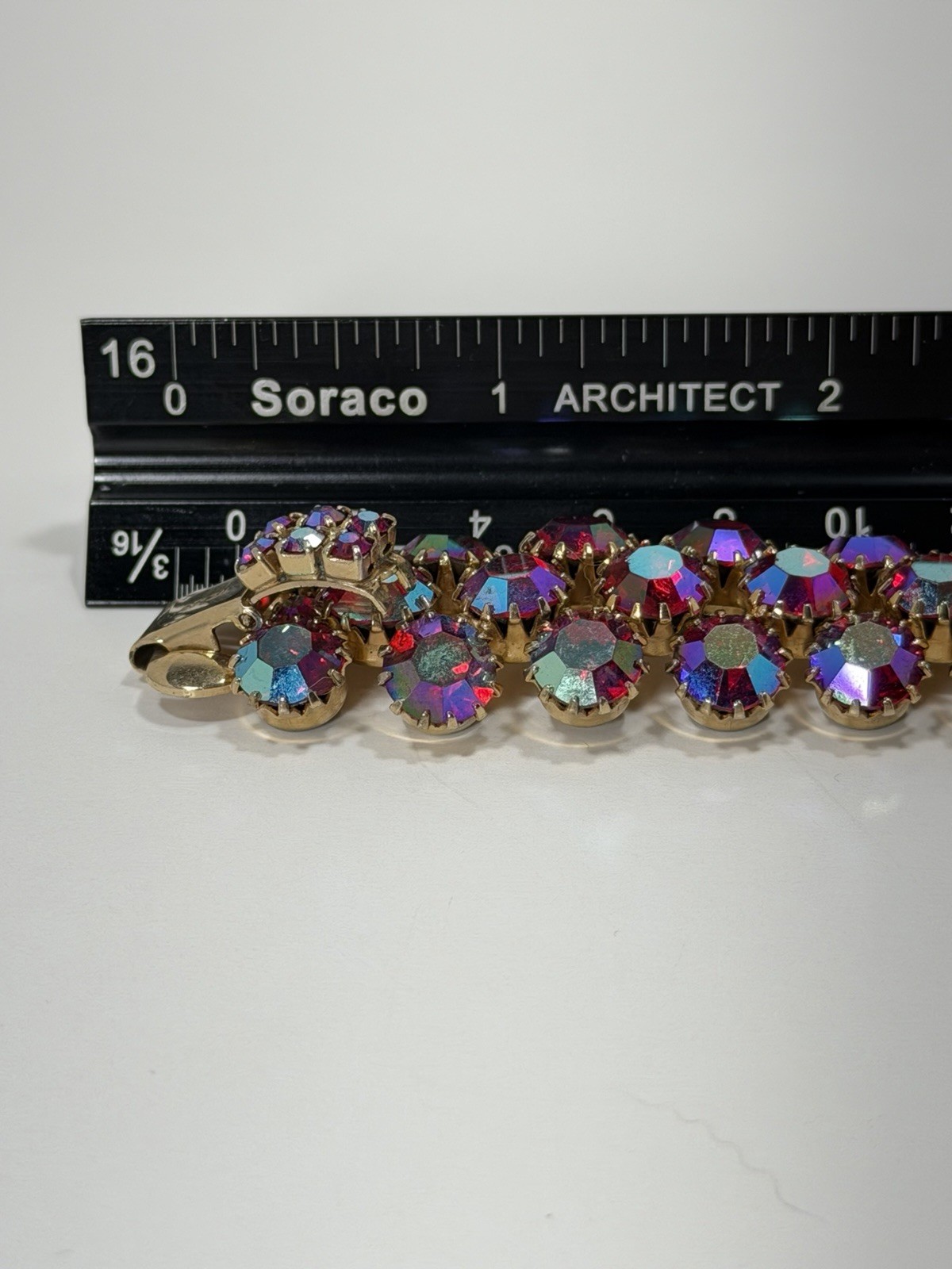 Vintage Signed Weiss AB Rhinestone Bracelet 7.5”