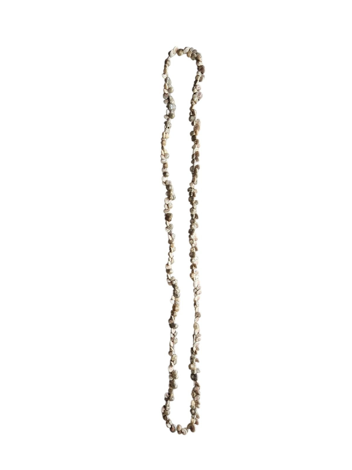 Beige Umbonium Hawaiian Snail Shell Lei Necklace 10 mm 39 in