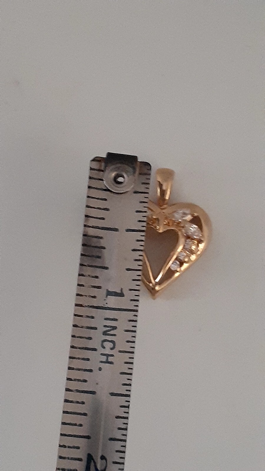 Round & Marquise cut Clear Stone gold Tone Heart pendant