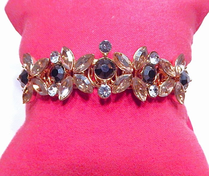 Retro Vintage Dragon Fire Mystic Rhinestone Bypass Cuff Bracelet MONET NWOT S45