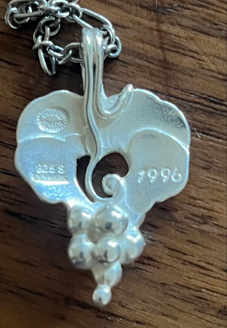 Georg Jensen Necklace 1996 Sterling Silver Grape Design 45cm Chain
