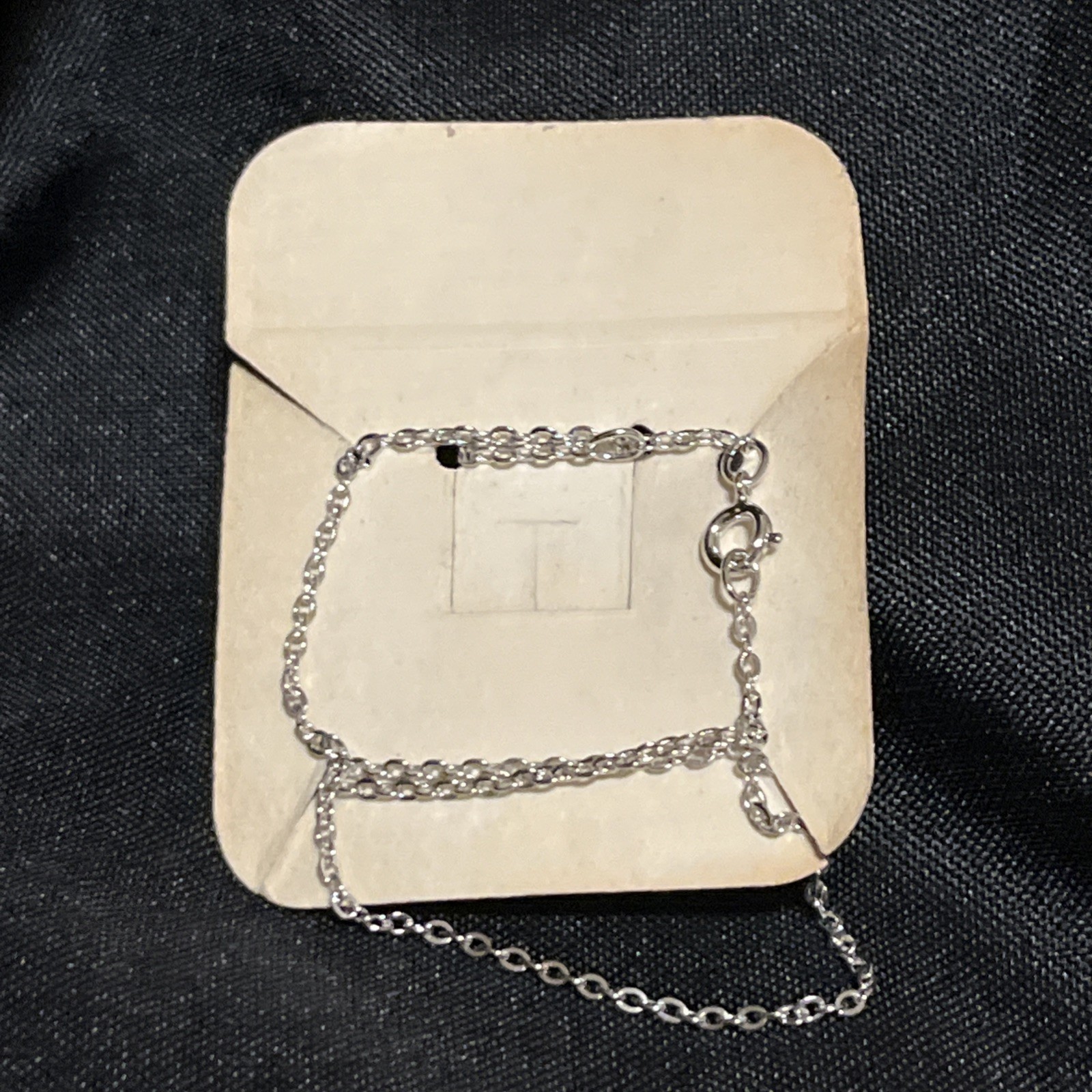 Vtg 70s SARAH COV Rhodium Plate Bubble Letter P School Days Slider Necklace NOS