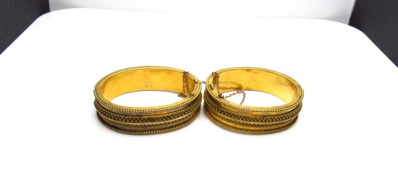Victorian Gold Filled Etruscan Revival Bracelet Lot of 2 SET