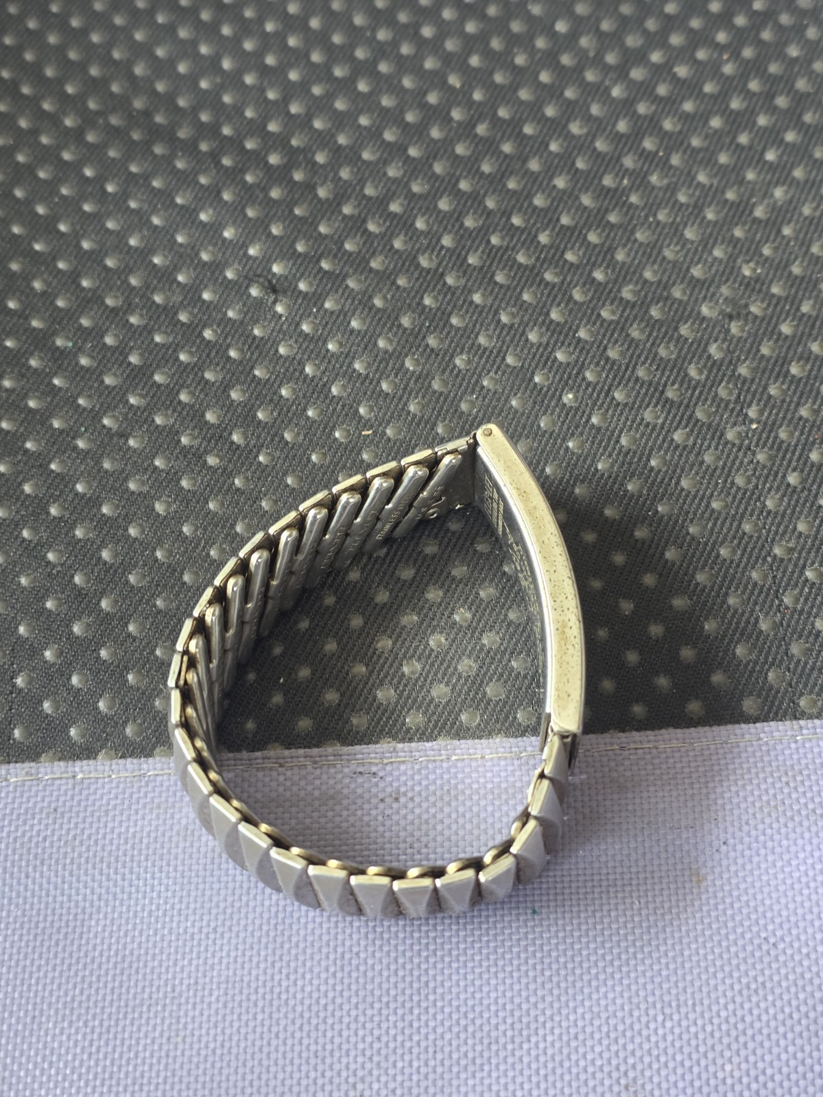 Vtg Sterling Silver Top Flex-Let engraved Lee Picture Bracelet Pre Owned #H