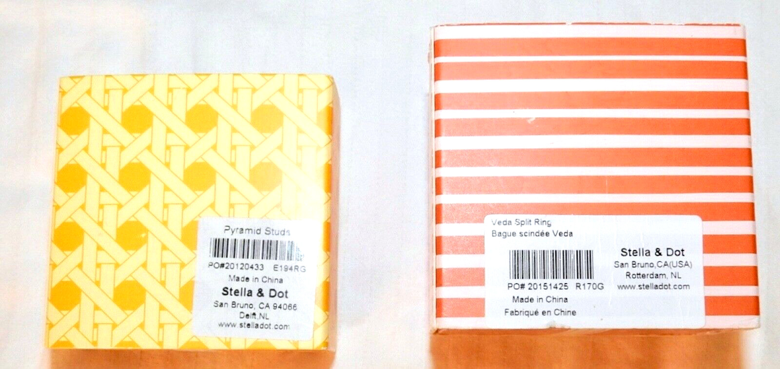 Stella Dot Lot IOB Rose Gold Pyramid Earrings and Ring Signed