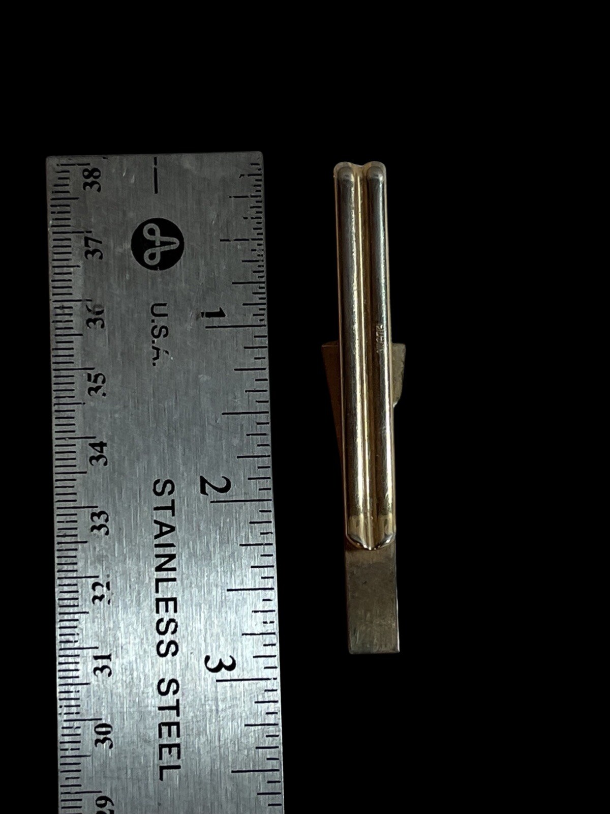 Vintage 1930s Late 1950s-Early 1960s Tie Slide Bar Clip Art Deco Bead Enamel