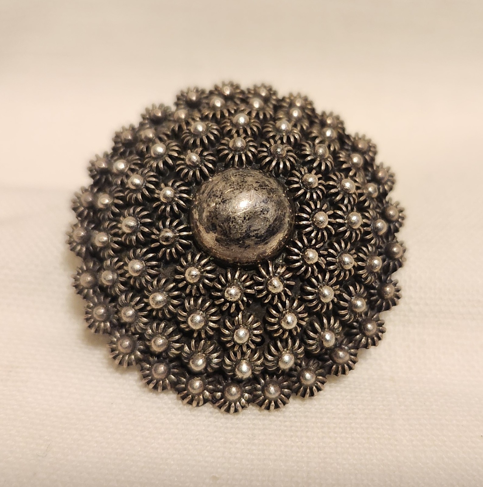 Vintage 925 Sterling Silver Cannetille Style Mexico M.D. Artist Signed Brooch
