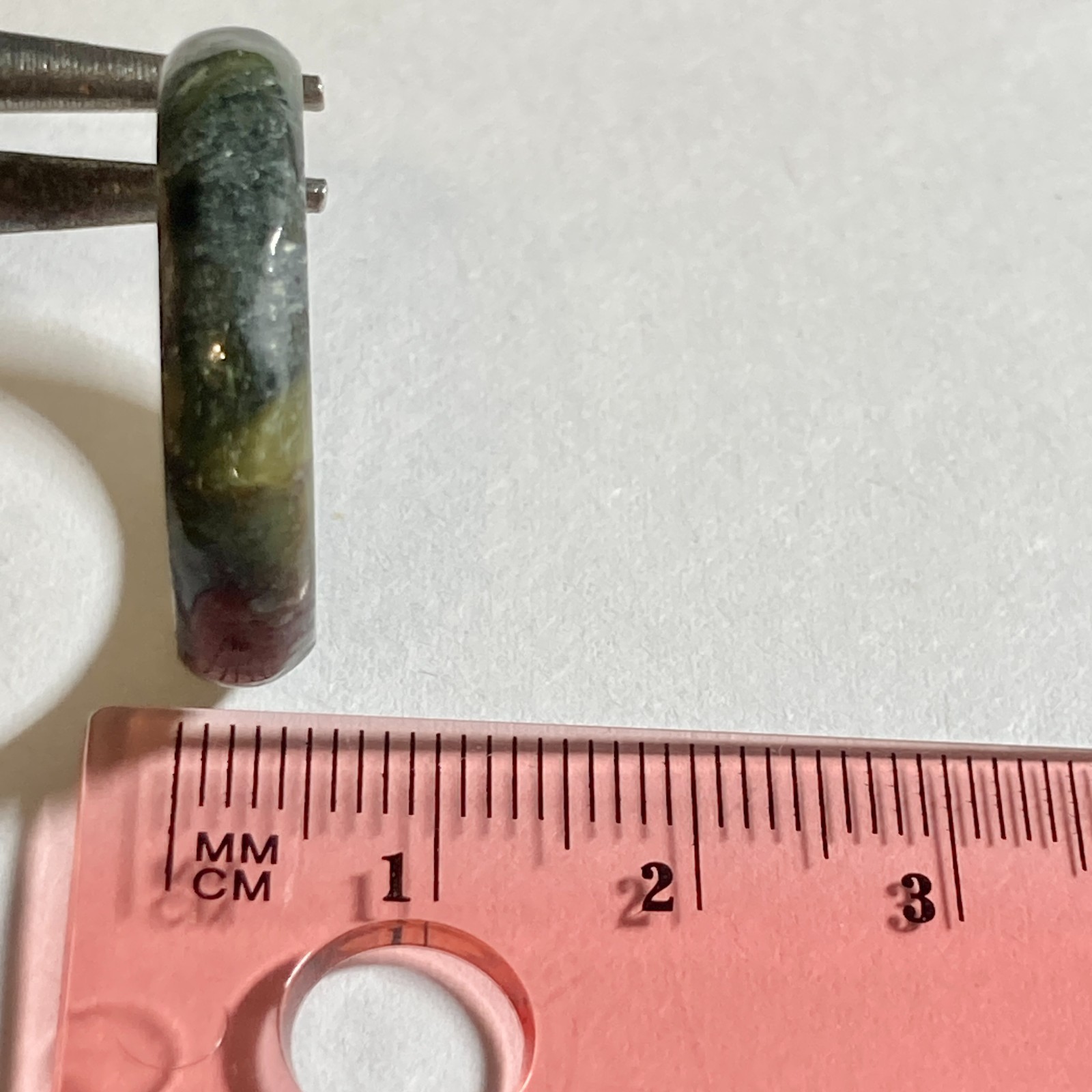 Vintage Natural Dark Green Jade Band Ring Size 9 Semiprecious Thick Stackable