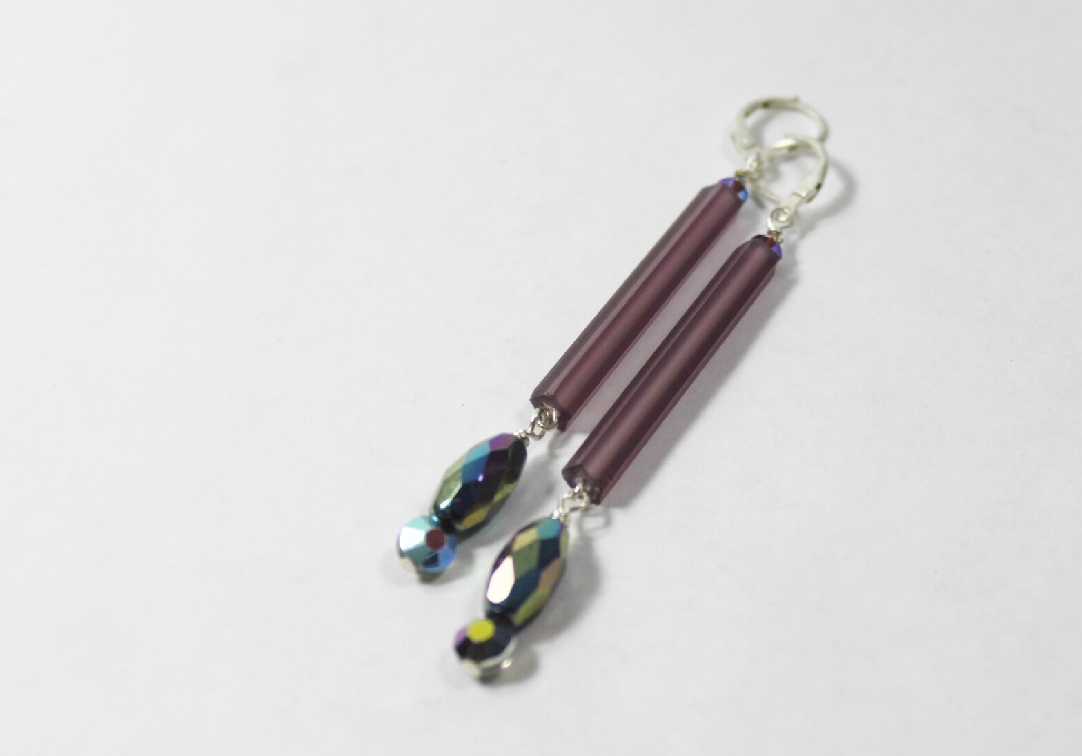 Antique Lamp Fringe Earrings Czech Glass Swarovski Crystal Handmade OOAK Artisan
