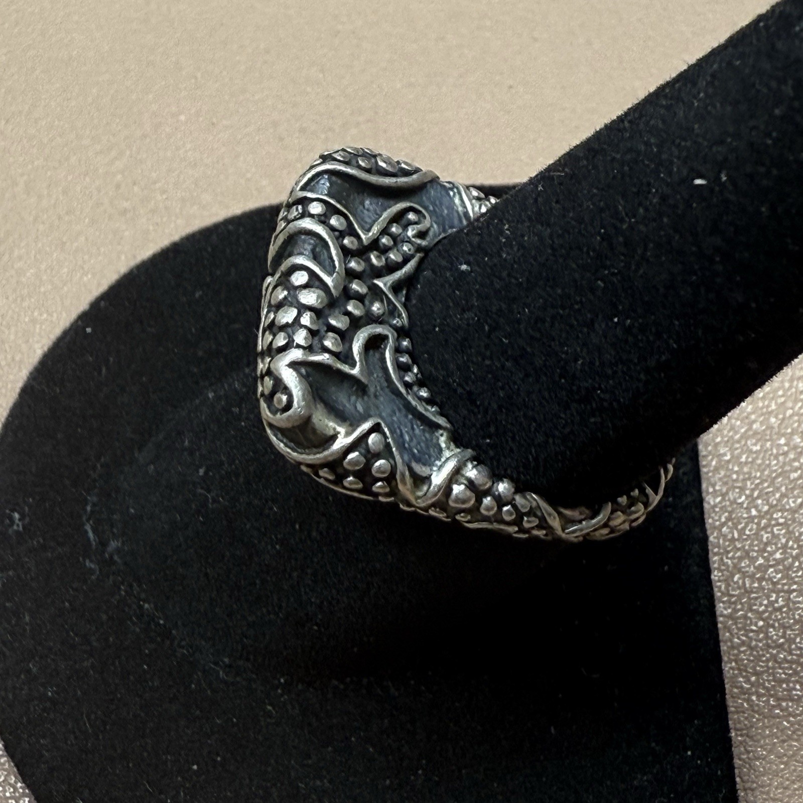 Dian Malouf Tribal Stack Stacking Ring Sterling Silver 925 Size 7.5 DLM