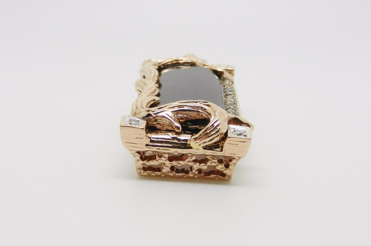 18K Rose Gold Vintage 26.21 Carats Pink Tourmaline Diamond Enhancer Pendant