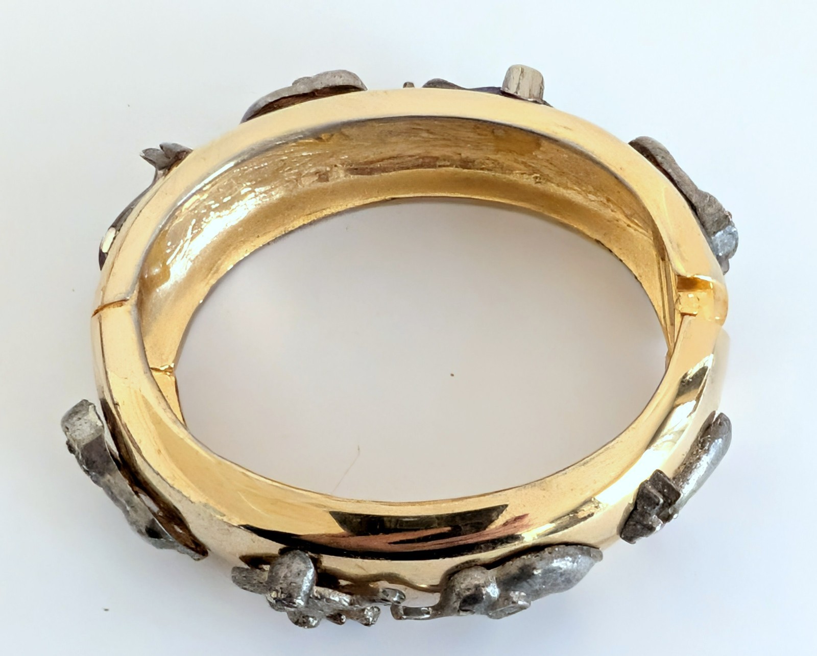 Vintage Gold & Silver Tone Animal Safari Statement Bracelet Monkey Elephant Rare