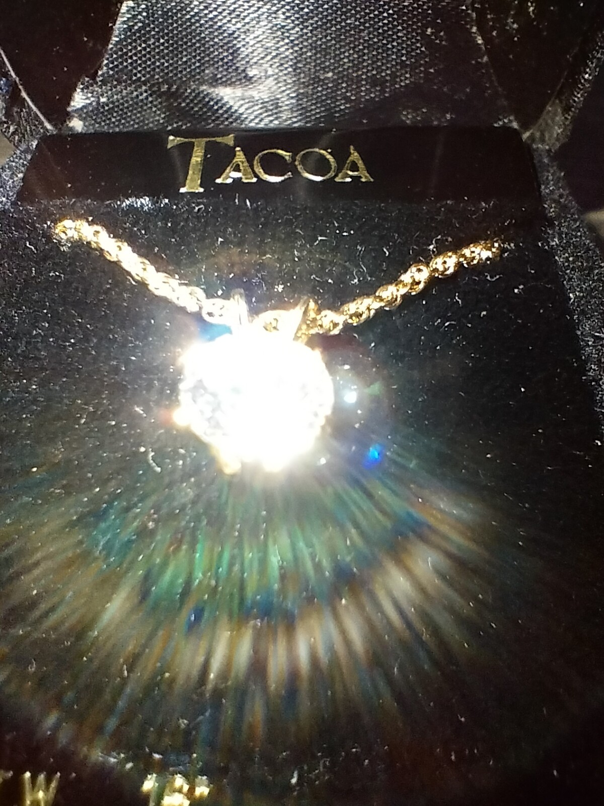 Tacoa 2 CT T.W. 16″ Cz Necklace In Original Box . Great Condition 👍