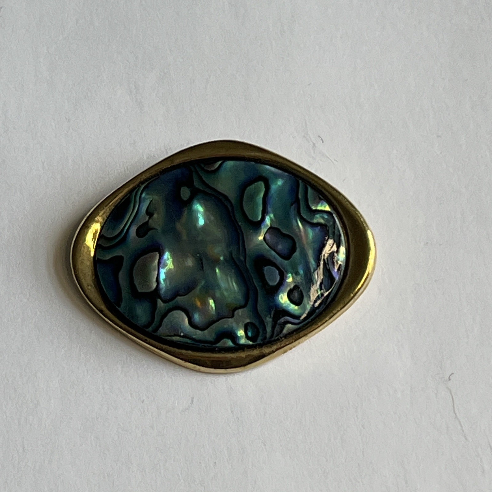 Vintage New Zealand Paua Shell ABALONE Brooch / Pin Oval