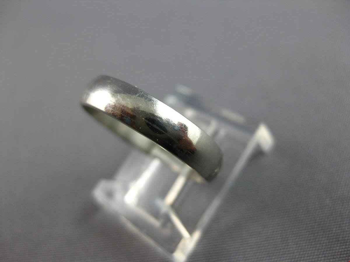 ESTATE 14KT WHITE GOLD 3D CLASSIC SOLID PLAIN 4MM WEDDING ANNIVERSARY RING