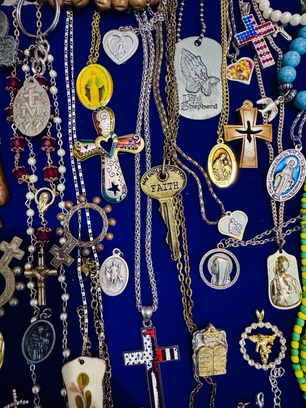 Vintage Modern Religious Cross Necklace Jewelry Lot 120+ Italy Germany Bethlehem