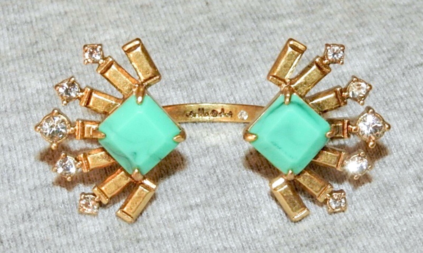 Stella Dot Lot IOB Rose Gold Pyramid Earrings and Ring Signed