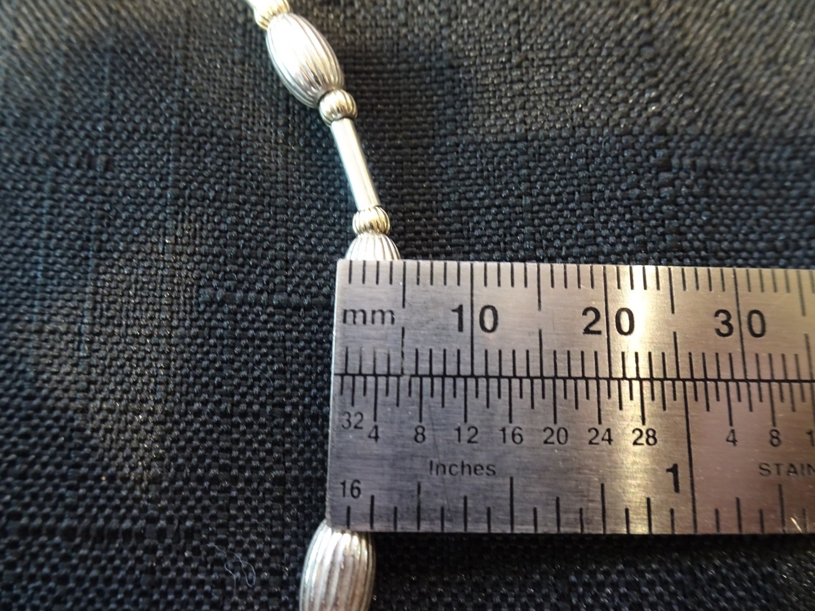 # 716-VINTAGE STERLING SILVER BEADED BRACELET-925-VERY DIFFERENT
