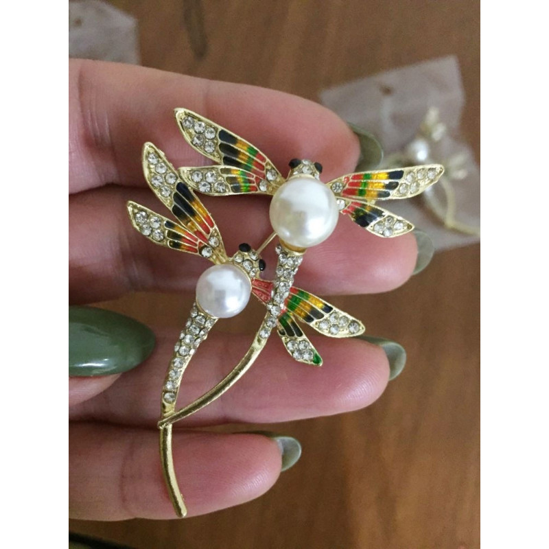 Dragonfly Brooch Large Couple Flying Insect Dragonfly Pin Women Men Jewelry Gift