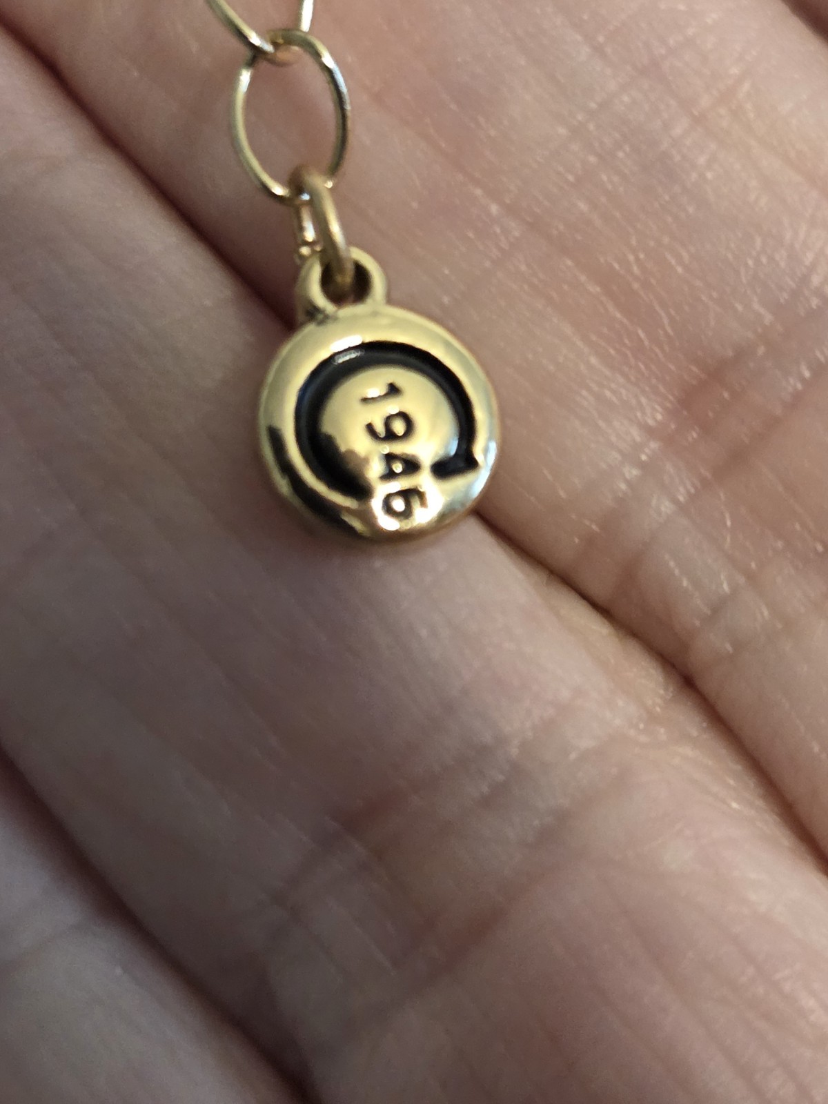 NEW!! Signed C1946 Ring Necklace Delicate Tone Circles 16″ +3″