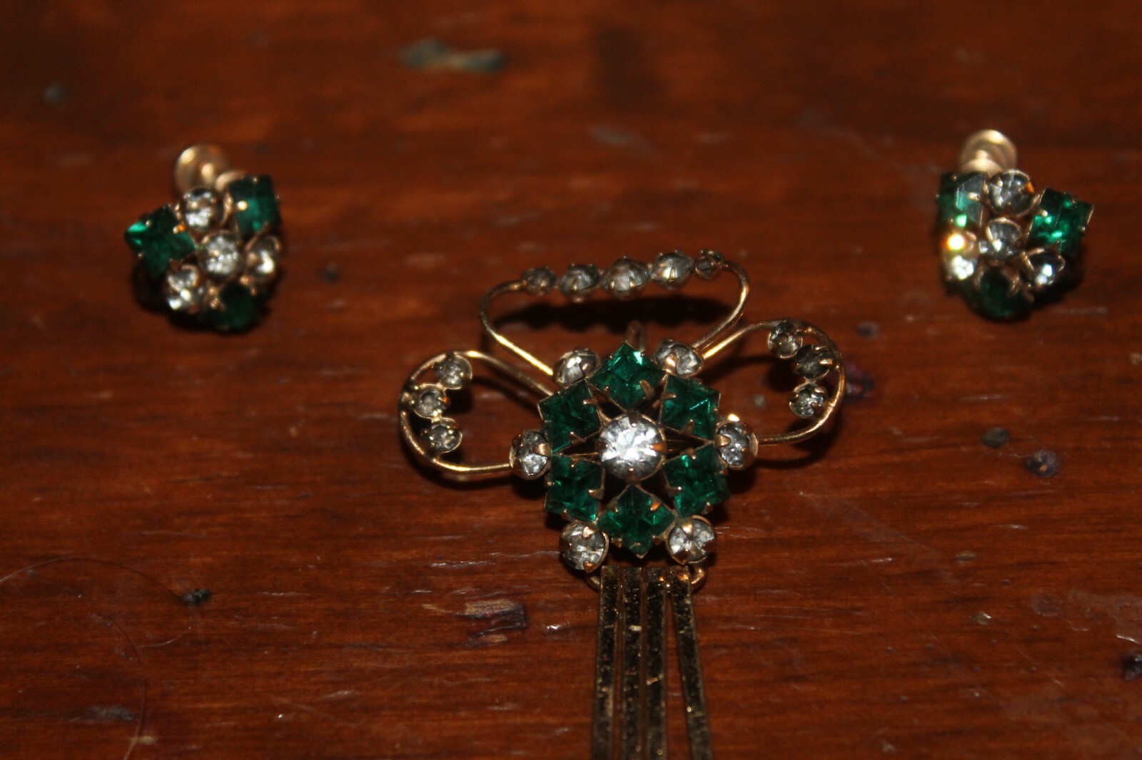 1950’s M&S 1/20 12k Gold Filled Brooch Screw Post Ear Ring Set Marks Spencer