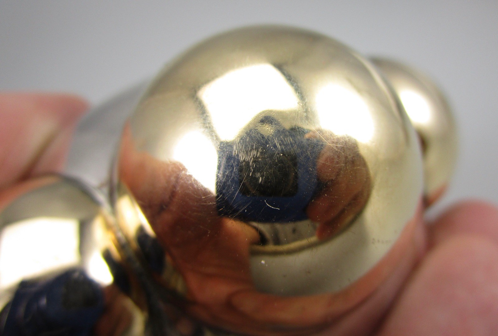 SUPER RARE HEAVY DIAN MALOUF STERLING SILVER 14K BALL CUFF BRACELET 102G