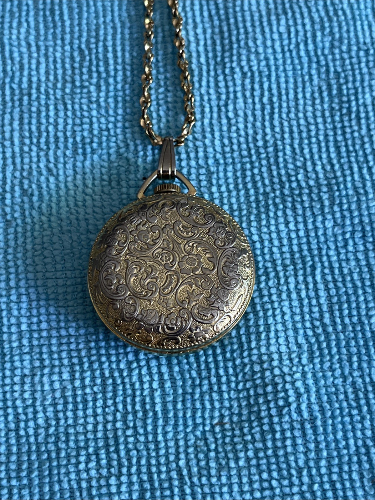 Vintage Lucerne Swiss Made Gold-Tone Pendant Watch 1 Jewel Manual Winding Works