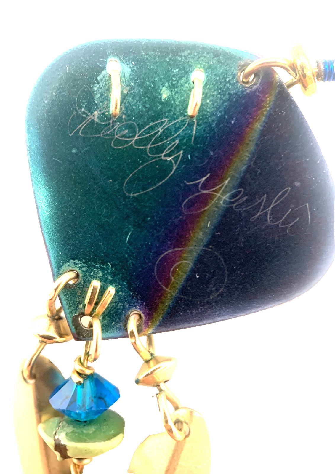 Vintage Holly Yashi Blue Niobium Artist Signed Gold Filled Earrings 80’s/90’s