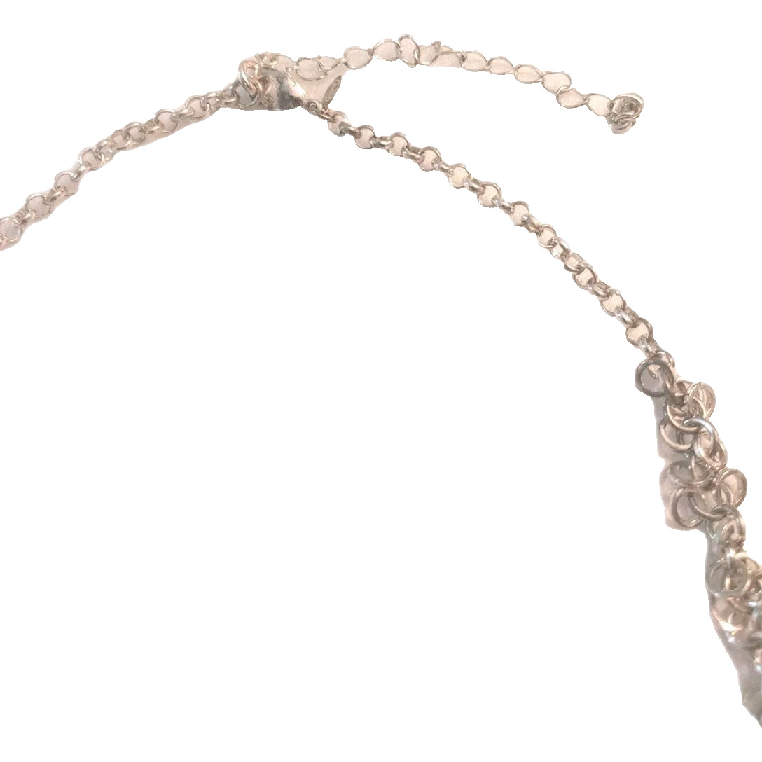 Vintage Avon Circles Choker Necklace Silver Tone Chain 15 to 17 in
