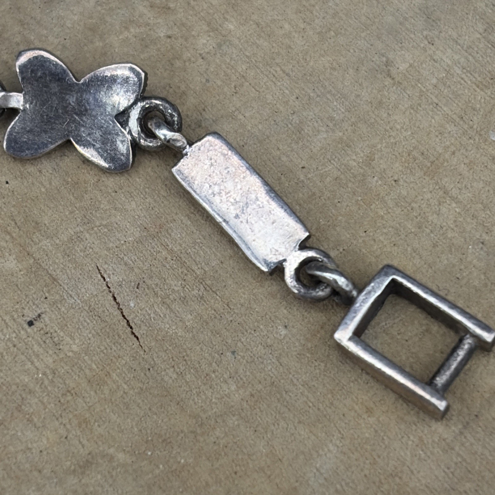 Vintage Art Deco Old Sterling Silver 925 Marcasite Link bracelet 7.86g 7.25in