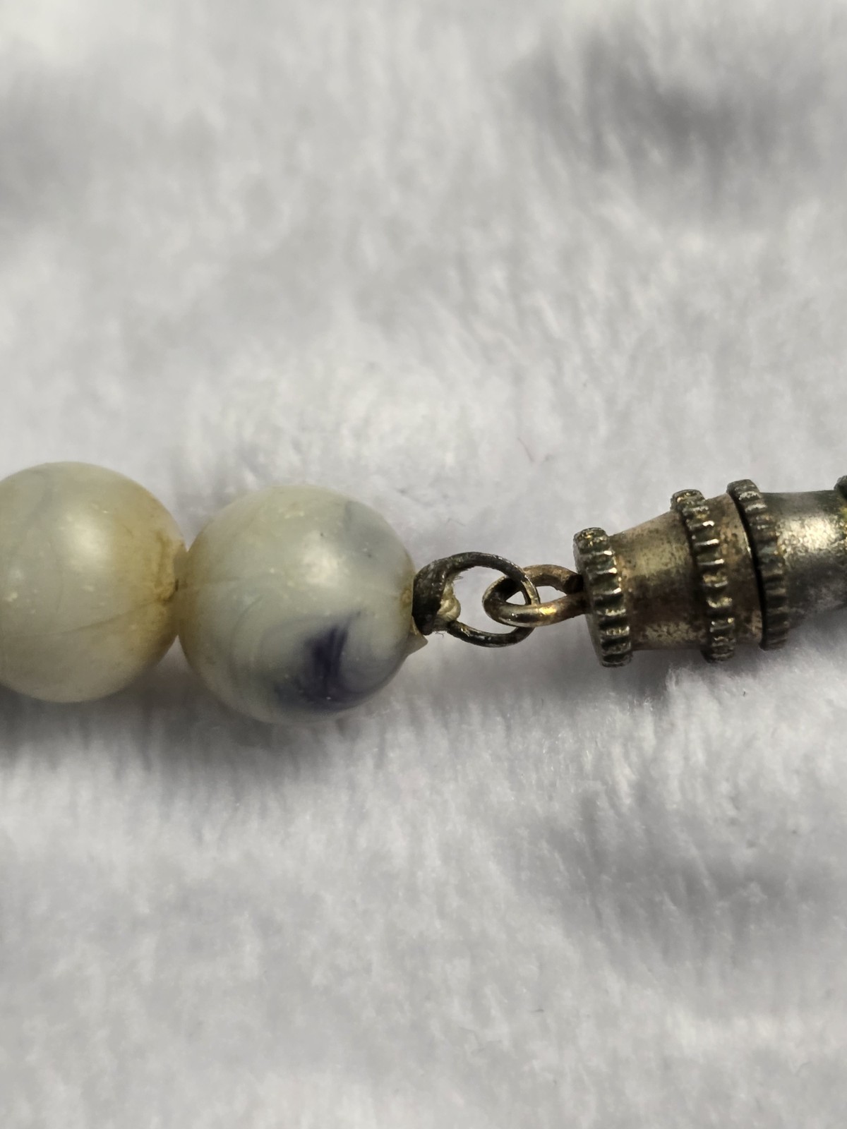 Vintage Hong Kong Necklace and Earring Set Clip On Earrings Beaded Necklace Blue
