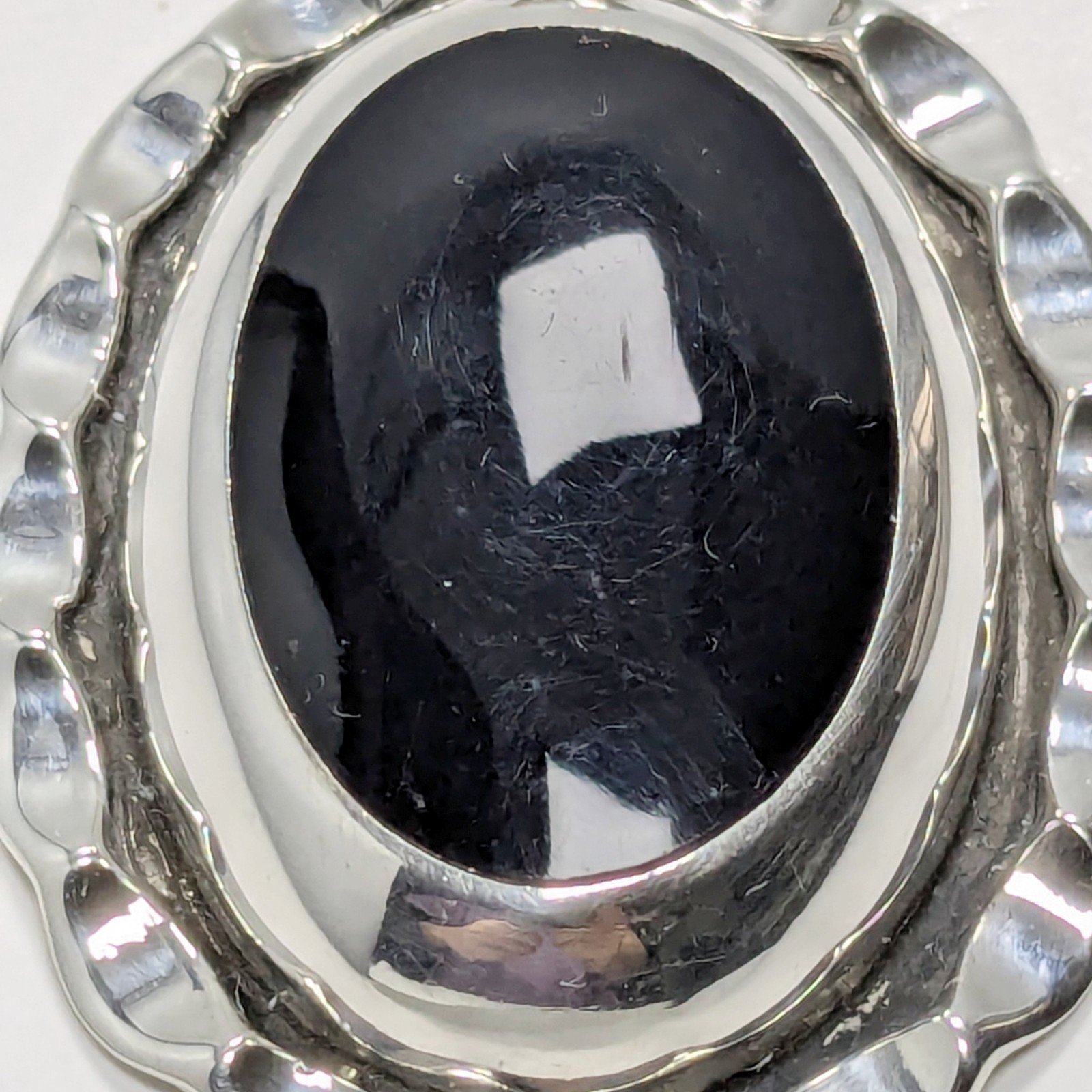 925 Mexico Sterling Silver Black Onyx Pendant 16 grams Preowned