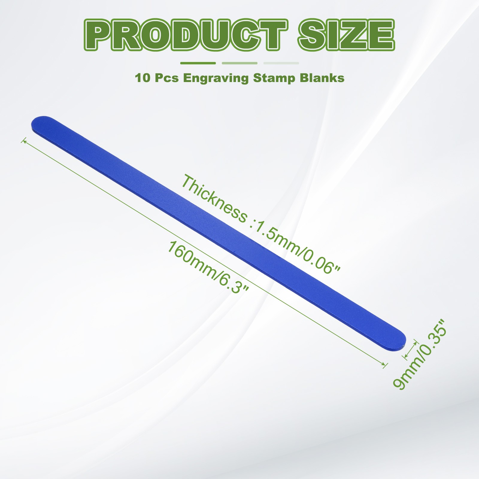 10Pcs 6×0.35×0.06″ Anodized Aluminum Bracelet Blanks Stamping Engraving Blue