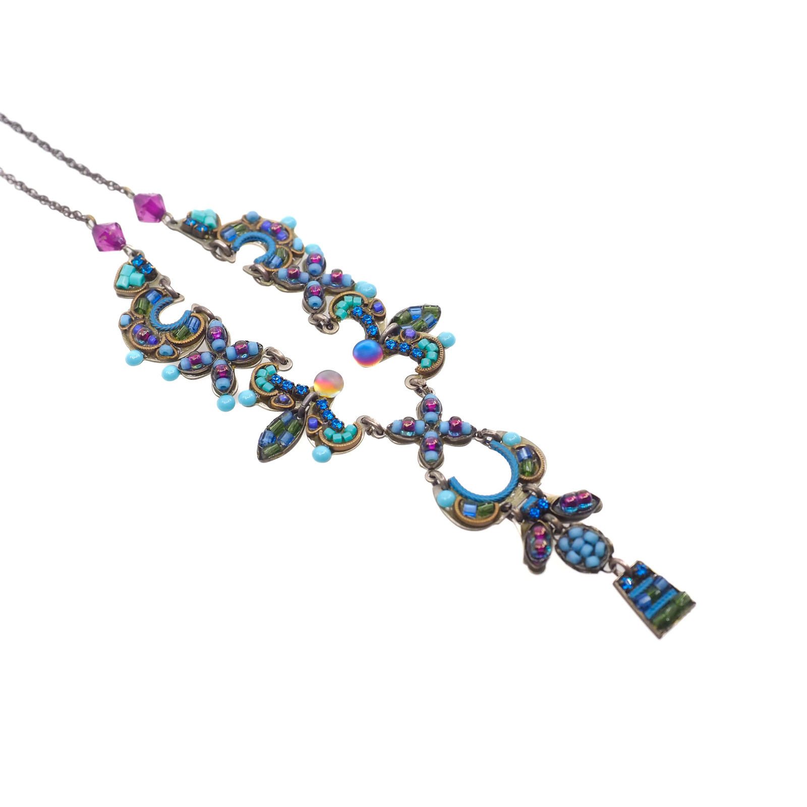 Vintage 1990s AYALA BAR Bead Multicolor Statement Designer 19″ Necklace