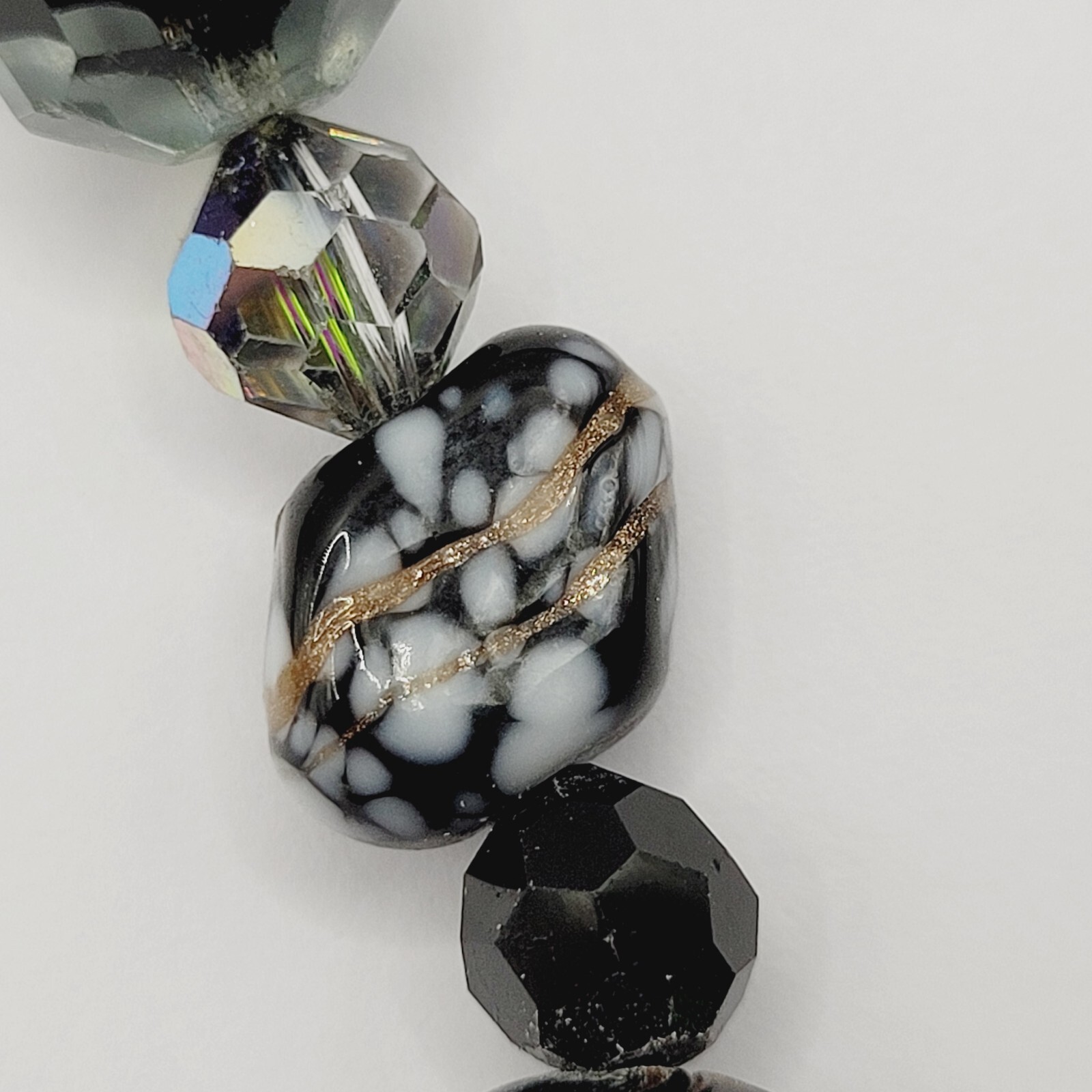 Art Glass Bead Strands Multi Color Style Foil Venetian Lampwork Crystal Necklace