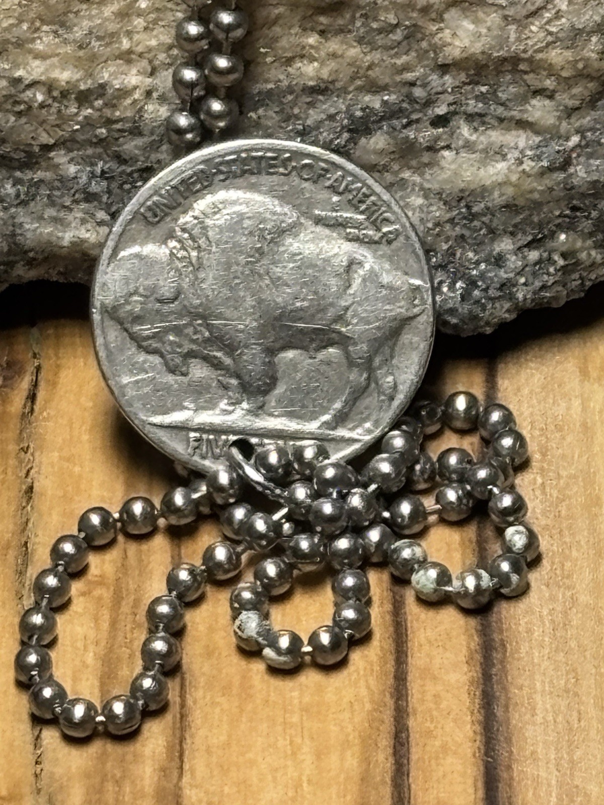 1934 Buffalo Nickel Necklace Chief Coin Pendant Great Gift 🎁 Wear History!