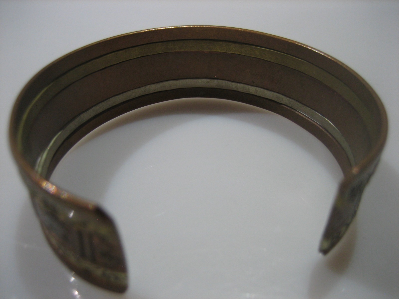 VINTAGE SOUTHWESTERN COPPER BRASS SILVER WIDE CUFF BRACELET