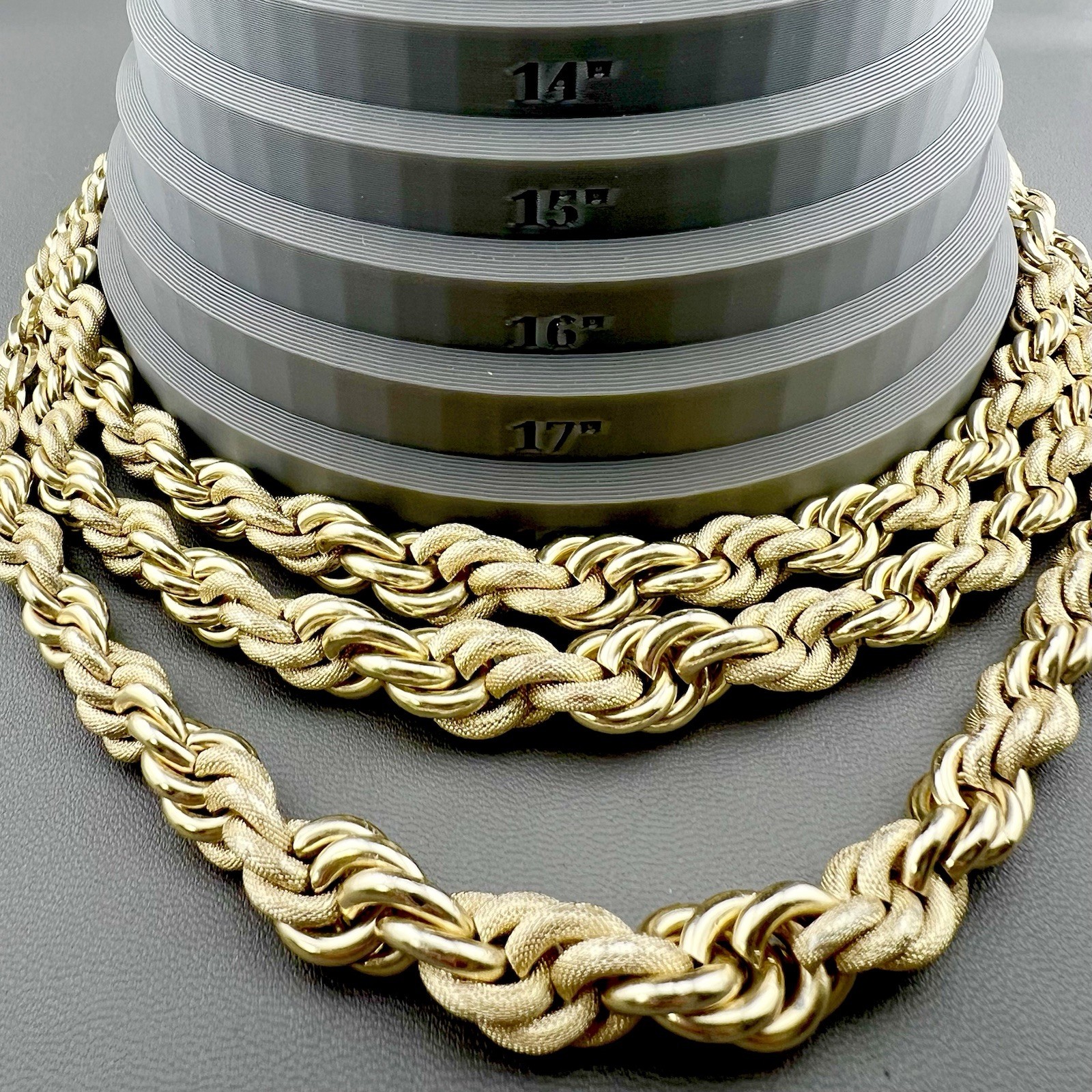 Vintage Layered Necklace Multi Strand Chunky Rope Gold Tone Signed W Germany 18”