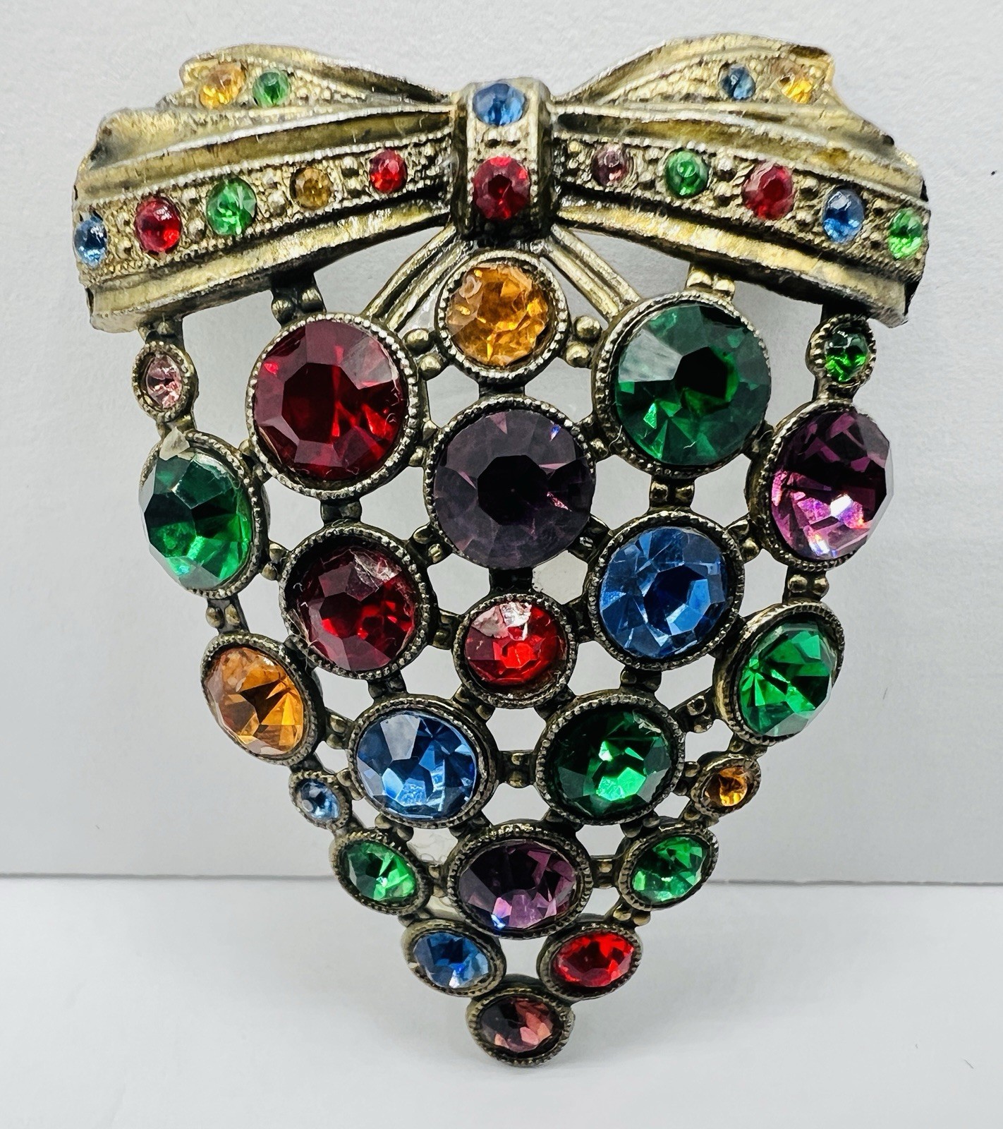 Art Deco Fruit Salad Brooch – C Clasp – no missing stones!
