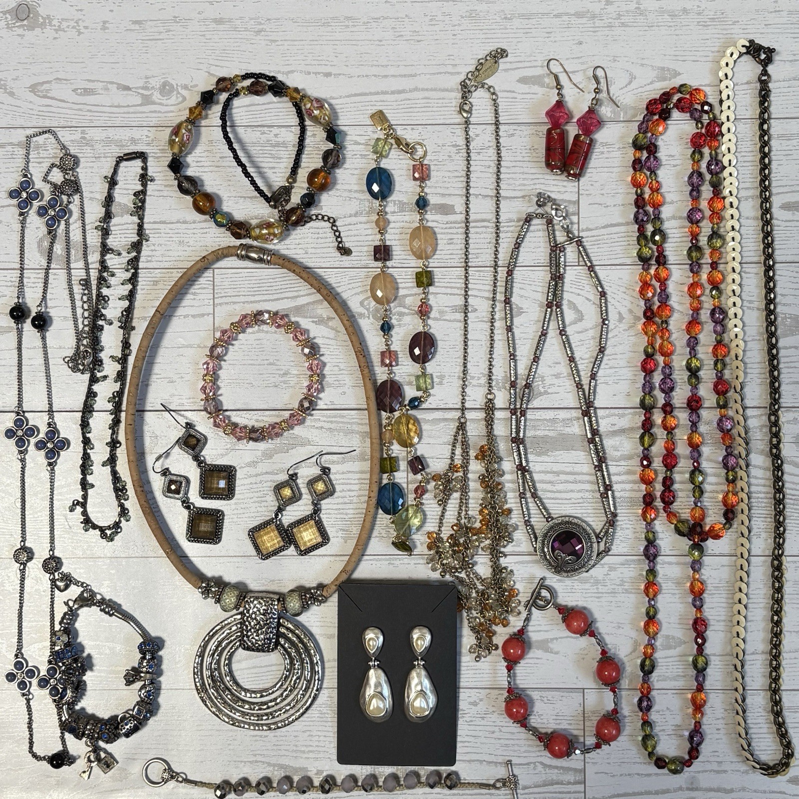 Grandma’s Vintage 2 Modern BOHO Estate Junk Drawer Lot Jewelry Beads Chains Etc.