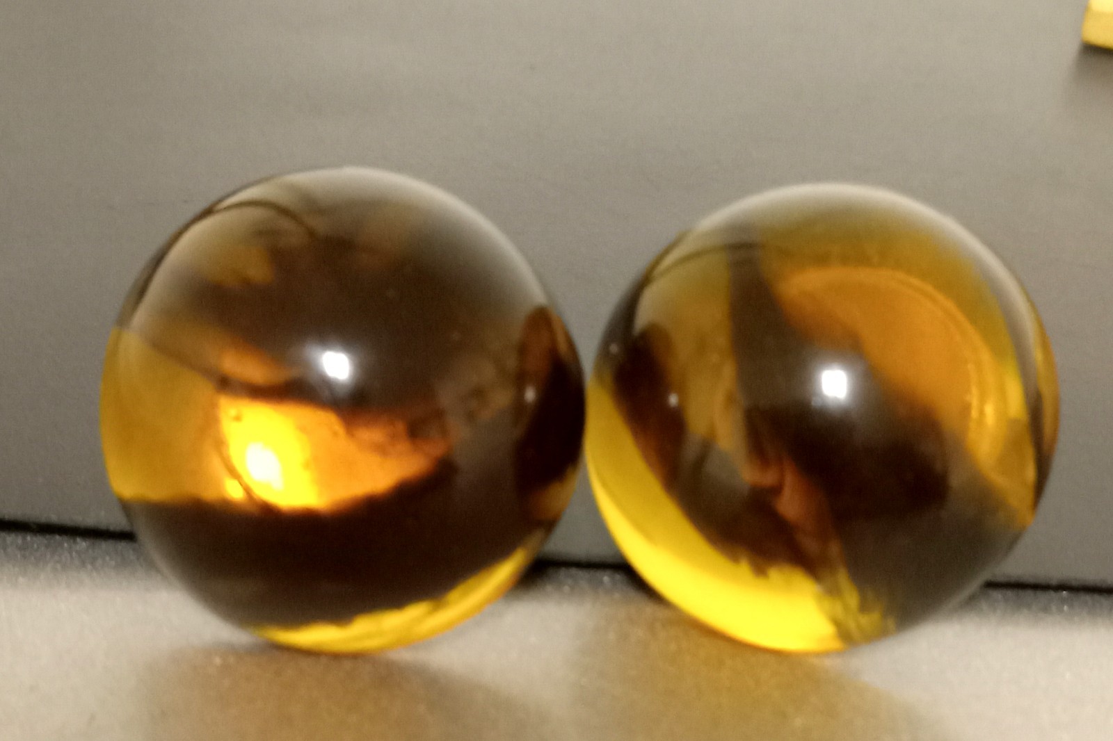 Vintage Amber Acrylic Resin Stud Earrings