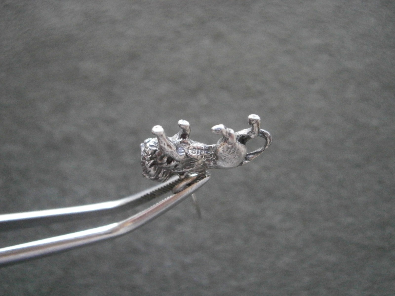 Small Lion Country Safari Lion Vtg Sterling Silver Bracelet Charm Pendant 2.5g