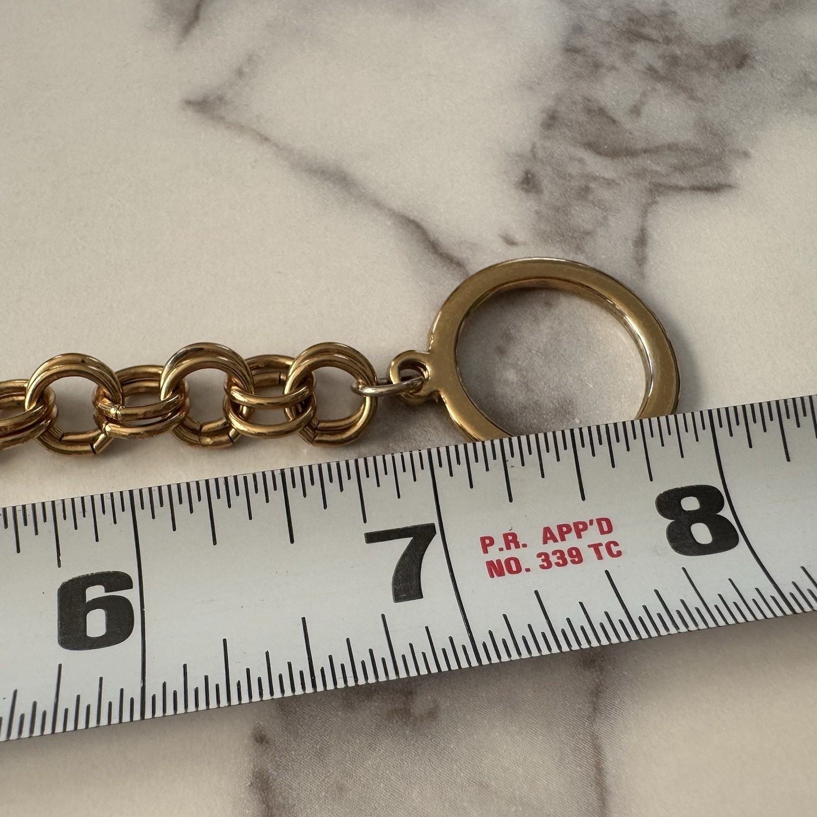 Vintage Gold Tone Double Link Chain Toggle Bracelet – Chunky Statement Style