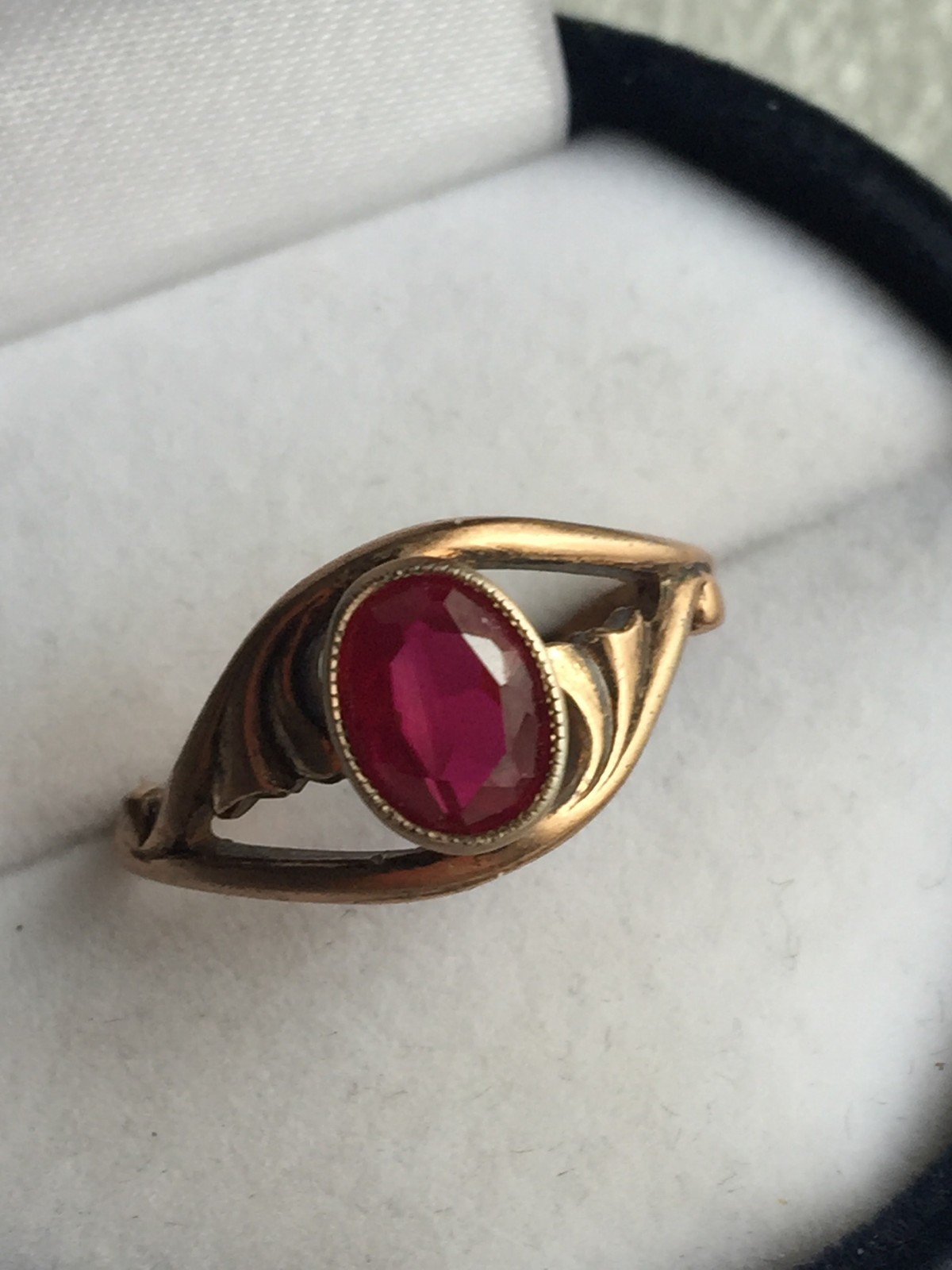 Rings silver 875 red tourmaline lab Russian Soviet Silver vintage USSR old