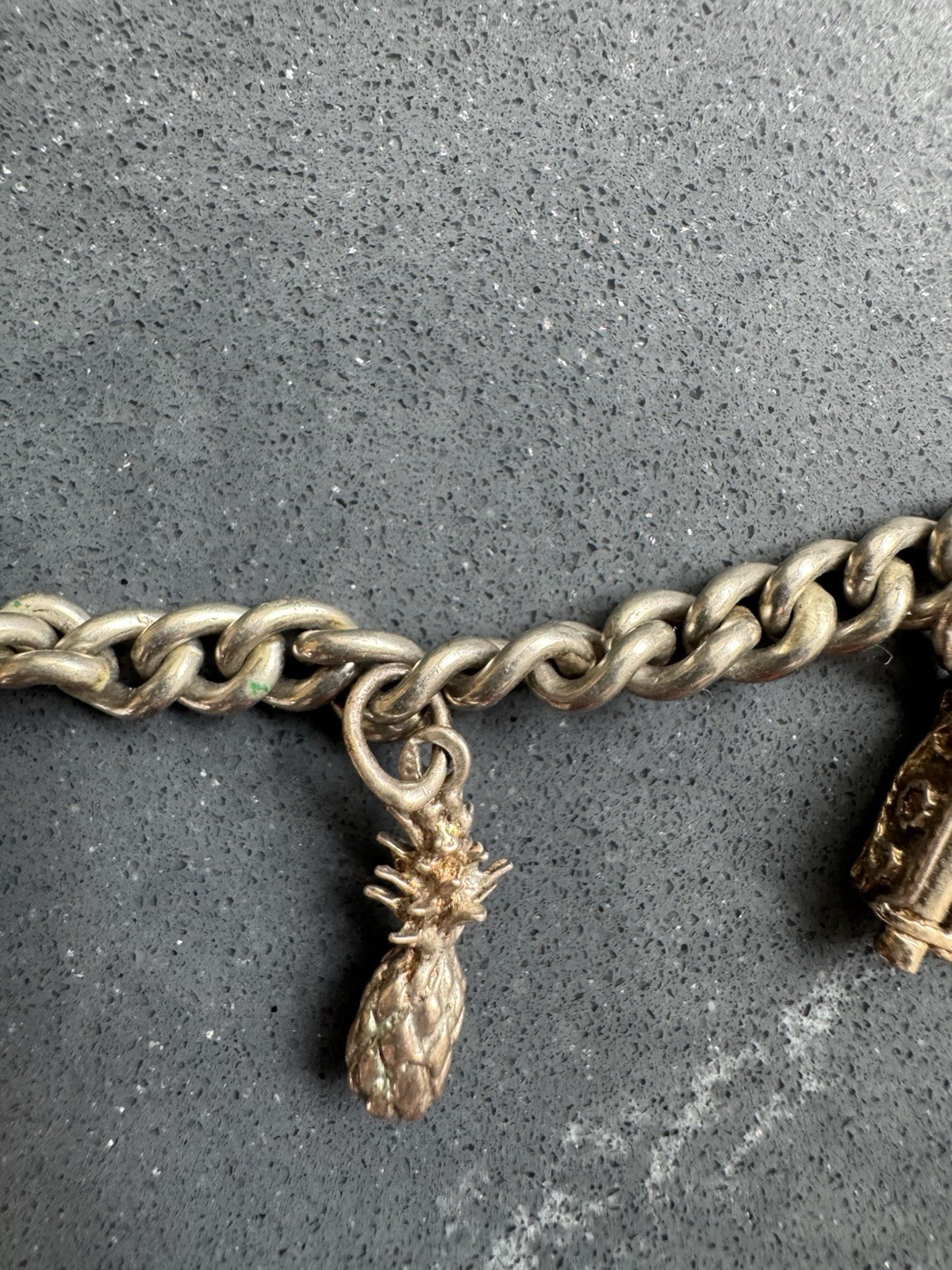 Vintage 4 charm silver bracelet