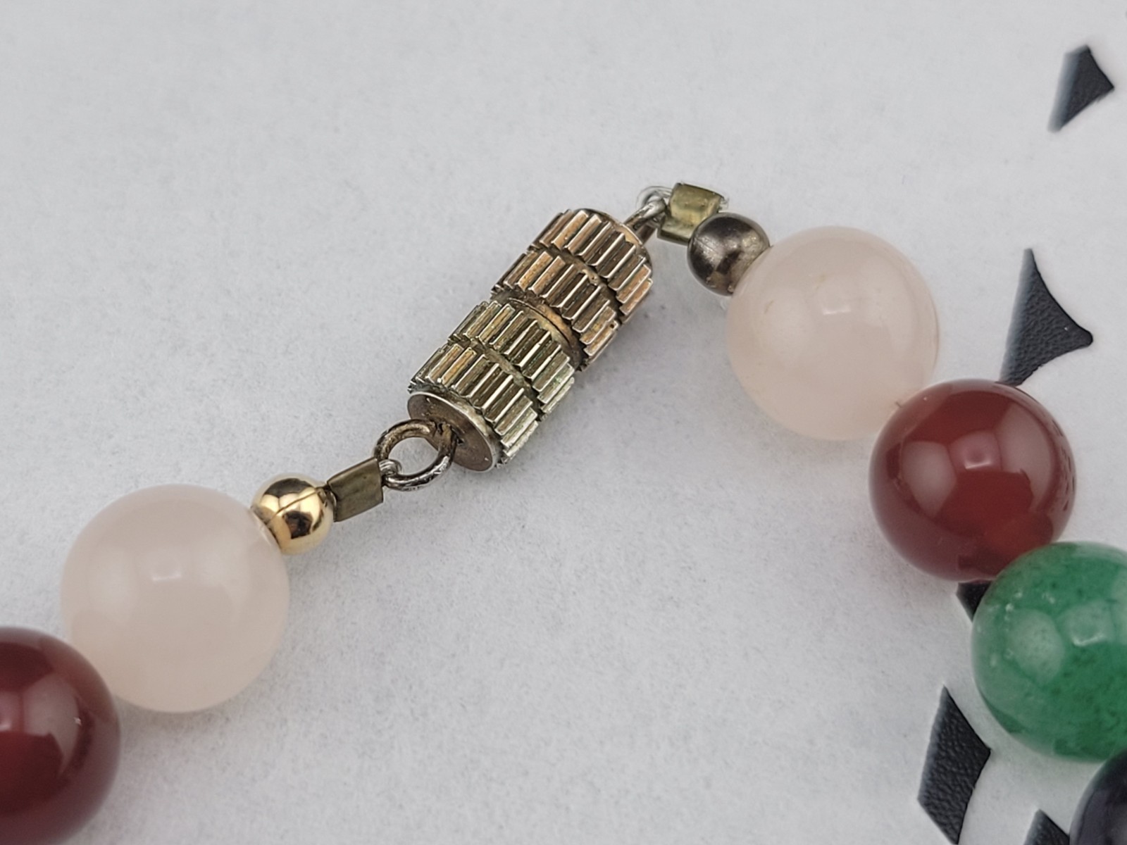 Multi Color Rose Quartz Tiger Eye Jade Amethyst Stone Beads 17″ Necklace