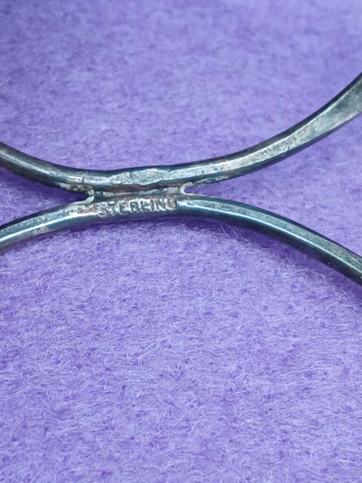 Vintage Geometric Ovals Sterling Silver Bangle Bracelet Modernist Design Art