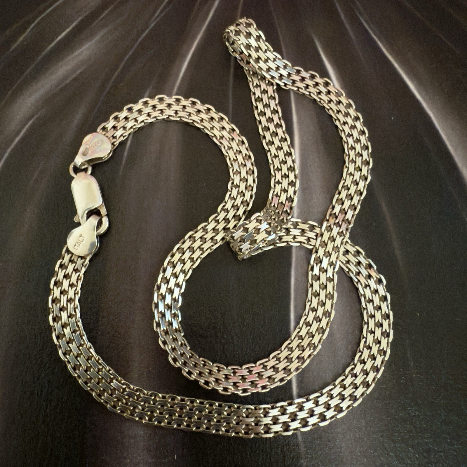 Stunning 925 Sterling Silver Italian Necklace – 18″ – 45cm – 12.3g #1799